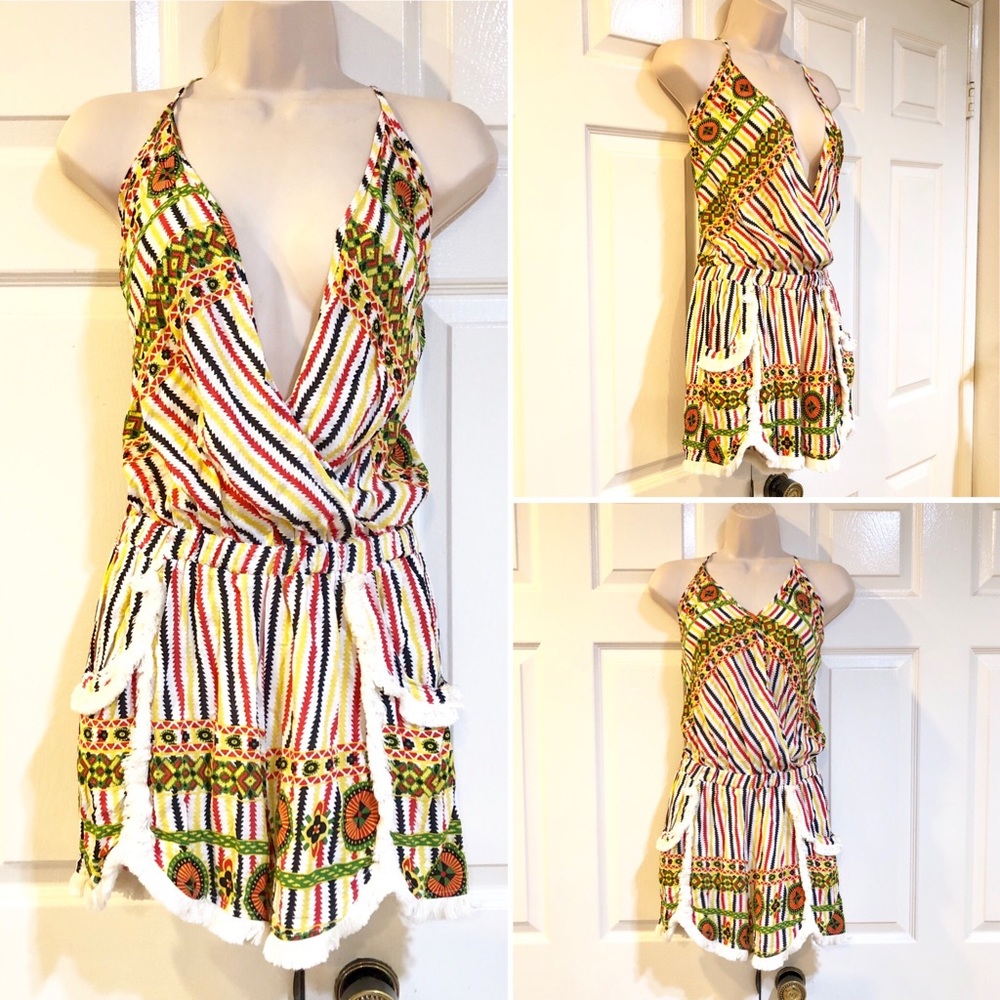 Sexy BOHO Romper/Coverup-Made in Greece-Sz M